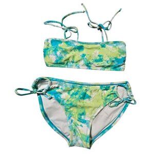 Kanu Surf NWOT Girl's Seafoam Aqua Groovy Beach Sports Bikini SIZE-14